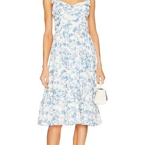 FLORAL EYELET MIDI DRESS